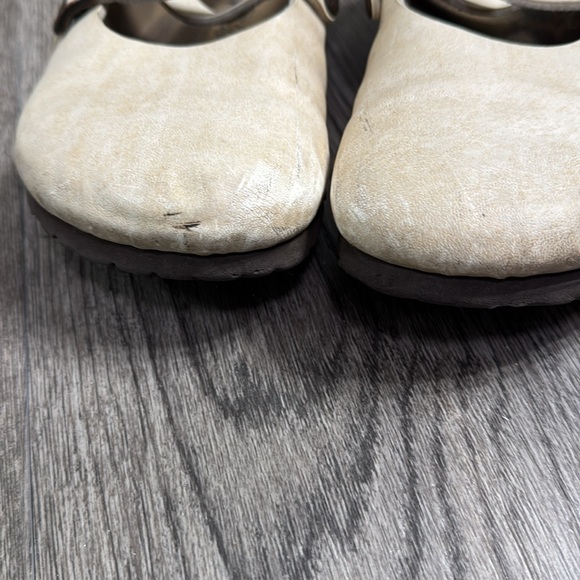 Birkenstock Cream Mules with Straps - Picture 2 of 5